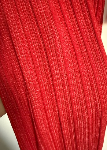 Kırmızı Uzun Triko Elbise - Görsel 5