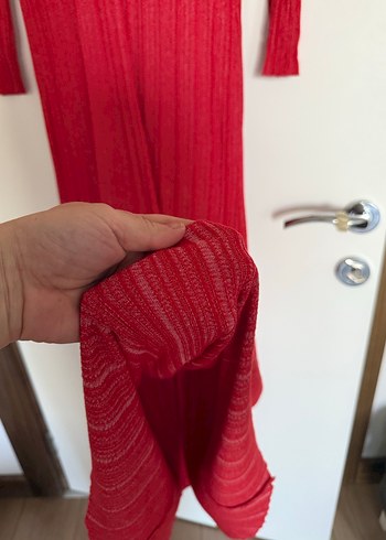 Kırmızı Uzun Triko Elbise - Görsel 7