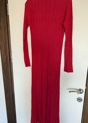 Kırmızı Uzun Triko Elbise - Görsel 4