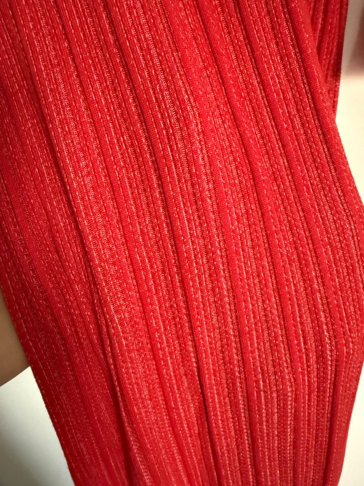 Kırmızı Uzun Triko Elbise - Görsel 5