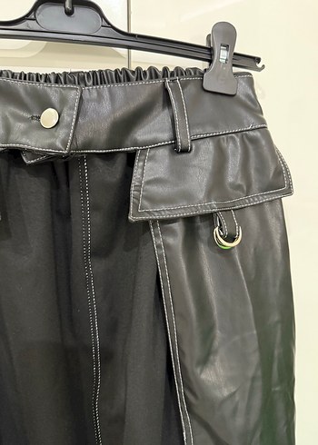 Siyah Deri Kemerli Uzun Etek - Görsel 2