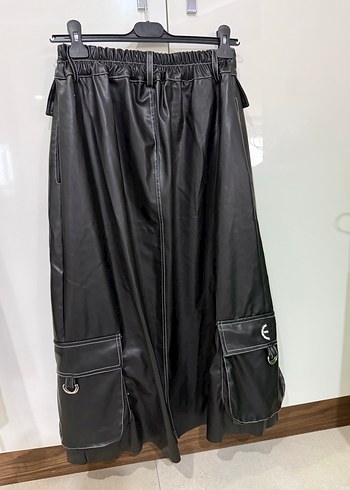 Siyah Deri Kemerli Uzun Etek - Görsel 4