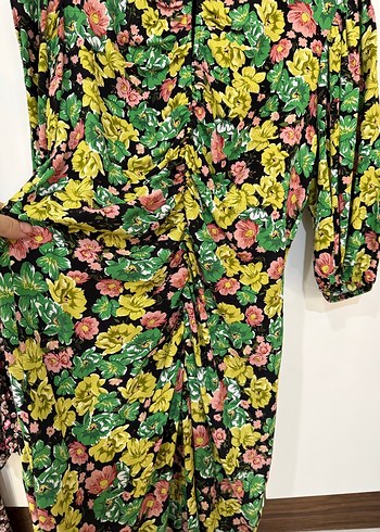 Çiçek Desenli Uzun Kollu Kadın Elbise - Görsel 3