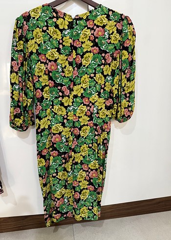 Çiçek Desenli Uzun Kollu Kadın Elbise - Görsel 5