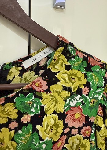 Çiçek Desenli Uzun Kollu Kadın Elbise - Görsel 6