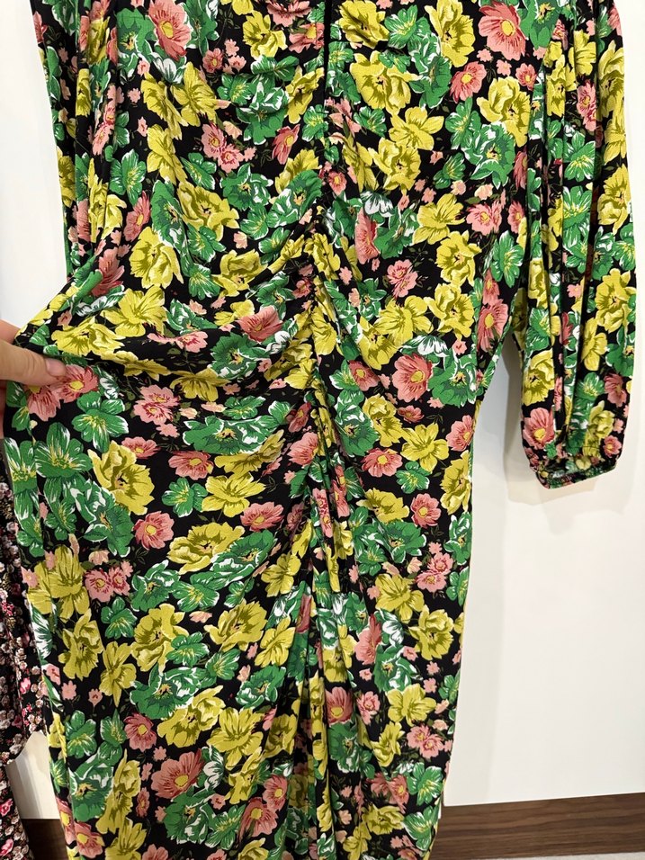 Çiçek Desenli Uzun Kollu Kadın Elbise - Görsel 3