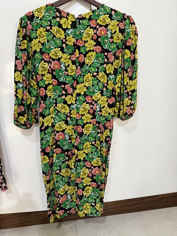 Çiçek Desenli Uzun Kollu Kadın Elbise - Görsel 5