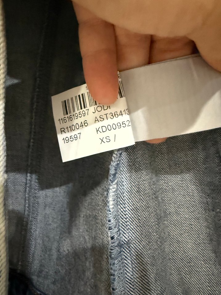 Gri Batik Desenli Kolsuz Denim yelek - Görsel 5