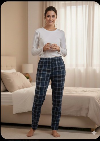 kareli pijama altı - Görsel 2