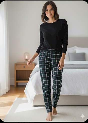 kareli pijama altı - Görsel 2