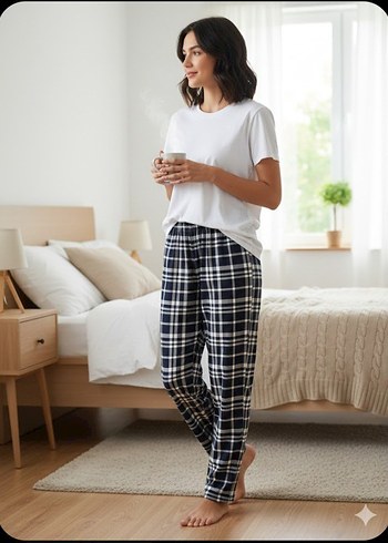 kareli pijama altı - Görsel 2