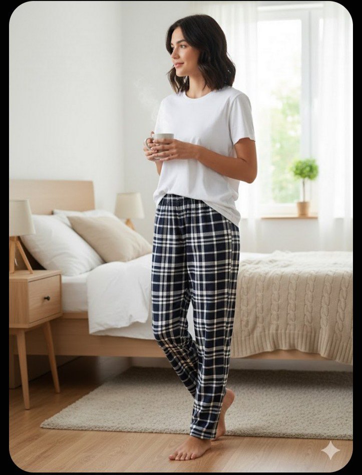 kareli pijama altı - Görsel 2