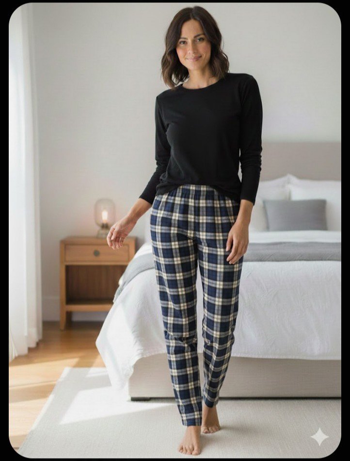 kareli pijama altı - Görsel 2