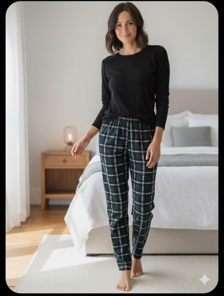 kareli pijama altı - Görsel 2