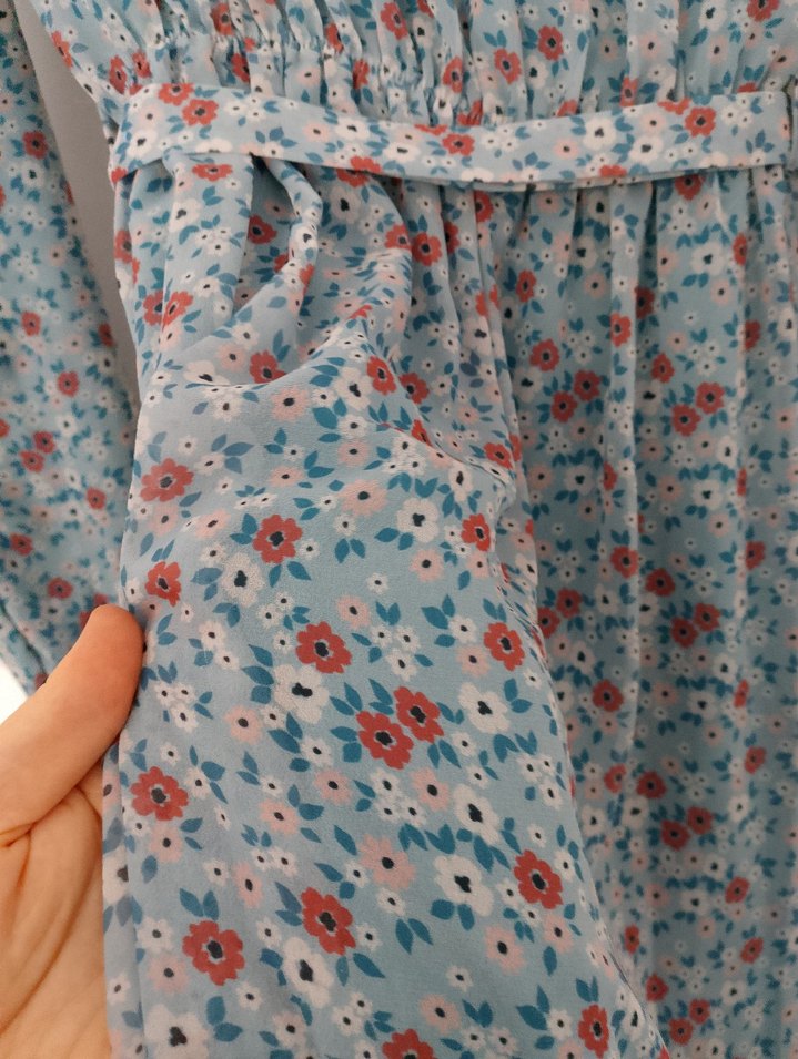 Uzun Bohem Çiçek Desenli Elbise - Görsel 4