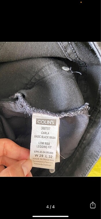 29 Beden siyah Renk Colin?s Siyah Kot Pantolon