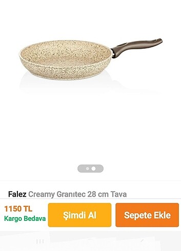  Beden ten rengi Renk FALEZ CREAMY GRANİT TAVA 28 CM