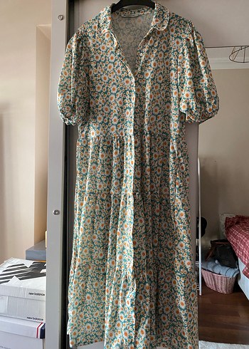 Düğmeli Bohem Uzun Elbise - Görsel 2