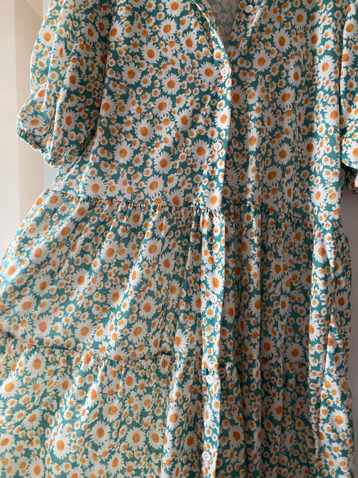 Düğmeli Bohem Uzun Elbise - Görsel 4