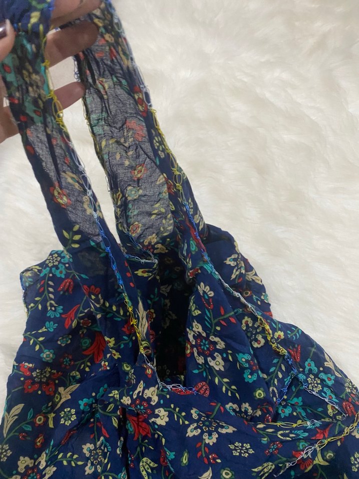 Çiçek Desenli V Yakalı Bohem pareo - Görsel 3