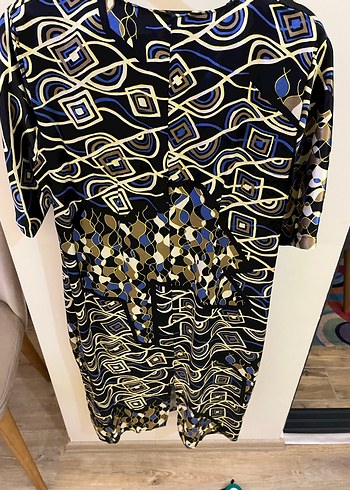 Pamuk saten kısa kollu şık elbise  - Görsel 5