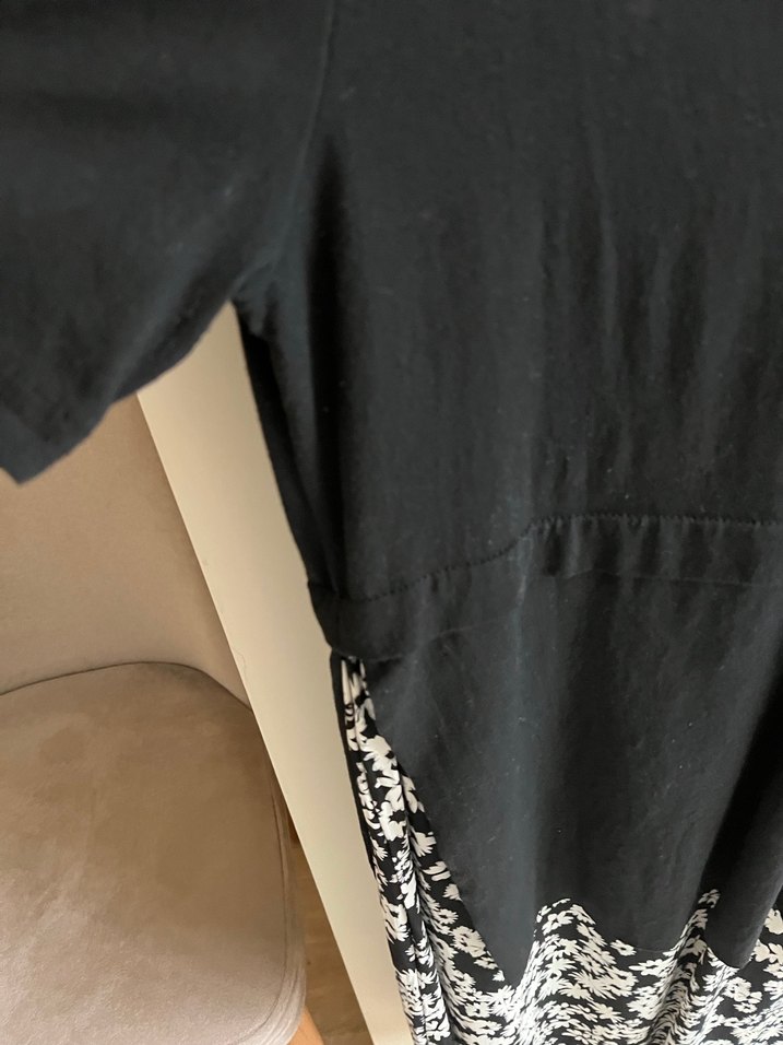 V Yaka Siyah Hamile Midi Boy - Görsel 3