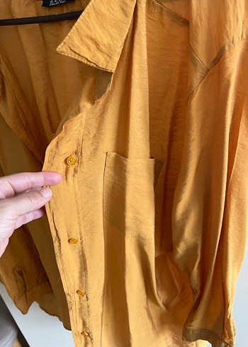 Hardal  Kadın Keten Salaş Gömlek - Görsel 7