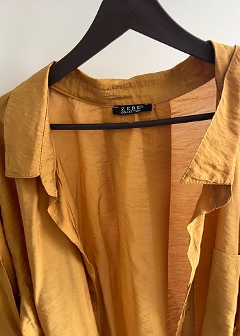 Hardal  Kadın Keten Salaş Gömlek - Görsel 2