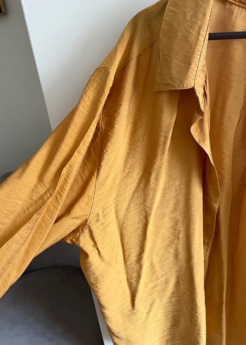 Hardal  Kadın Keten Salaş Gömlek - Görsel 4