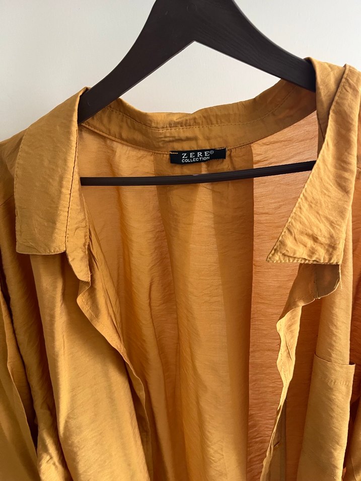 Hardal  Kadın Keten Salaş Gömlek - Görsel 2