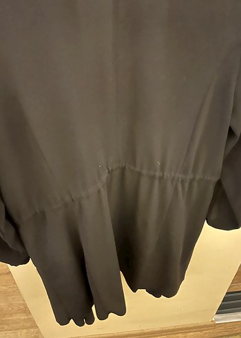 Siyah, Uzun Kollu, krep şifon Midi hırka - Görsel 5