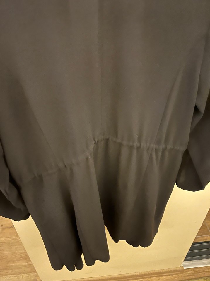 Siyah, Uzun Kollu, krep şifon Midi hırka - Görsel 5