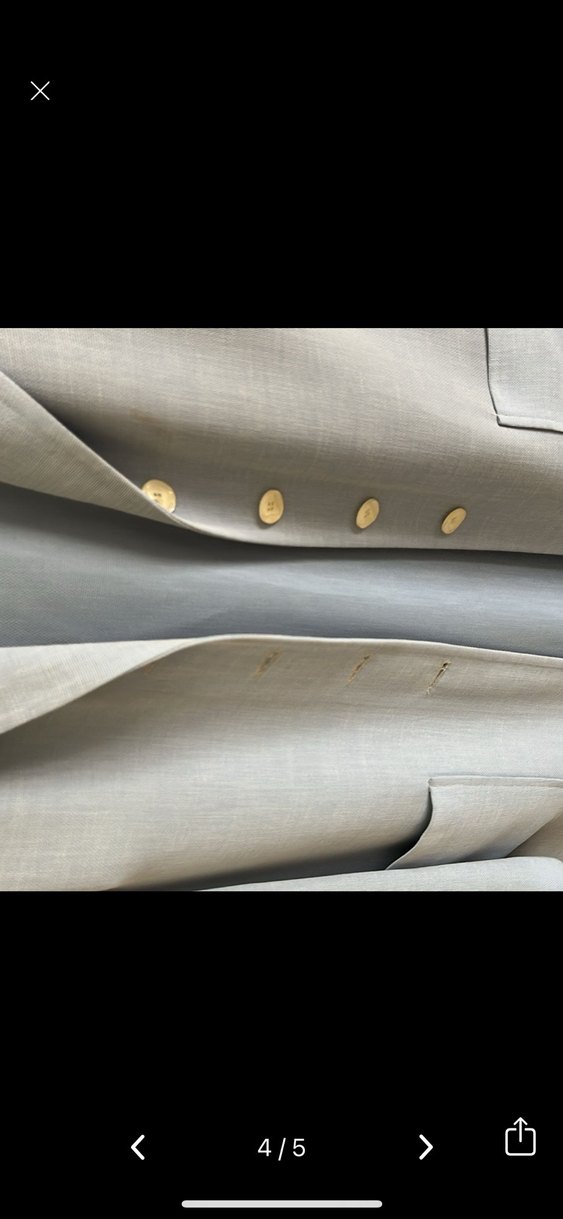 Açık maviUzun Kollu Keten Kadın Blazer - Görsel 3