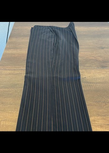 Düğmeli Lacivert Çizgili Kadın takım - Görsel 4