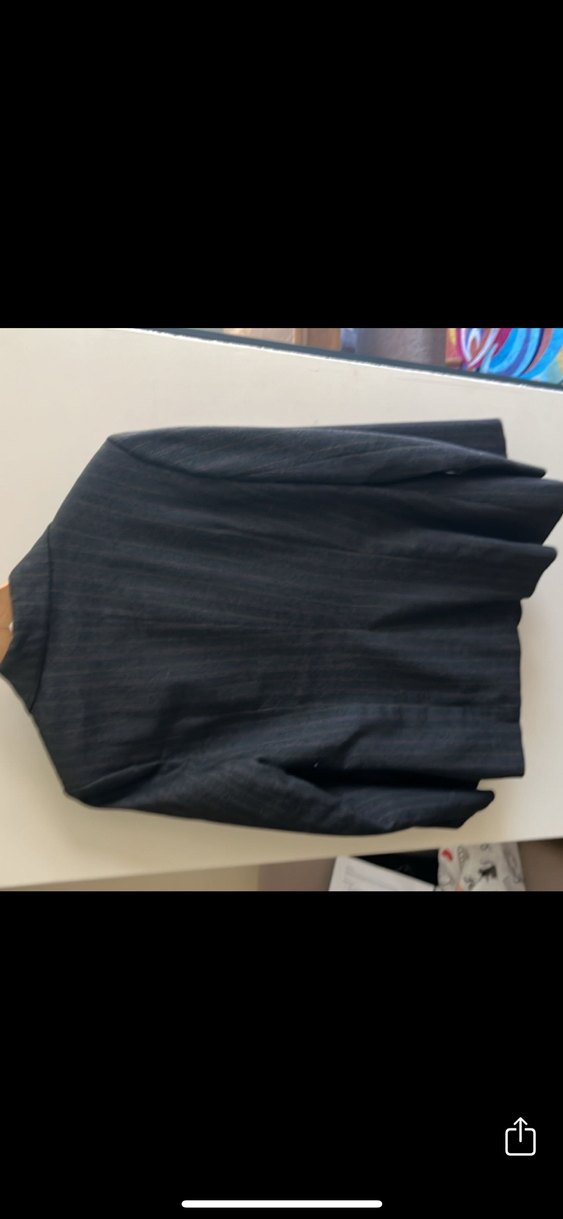 Gri Düğmeli  pantolon takım Kadın Blazer Ceket - Görsel 2