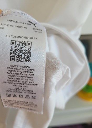 m Beden Beyaz Puma Baskılı Kısa Kollu Kadın Tişört orjinal