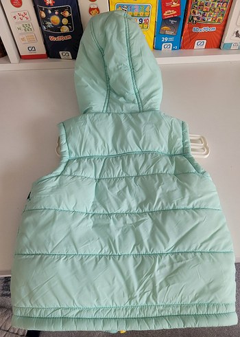 Unisex Mavi Nakışlı Fermuarlı Yelek - Görsel 4