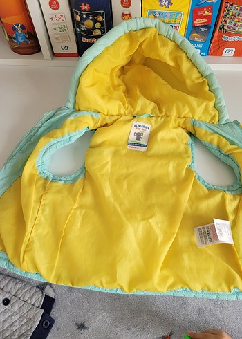 Unisex Mavi Nakışlı Fermuarlı Yelek - Görsel 5