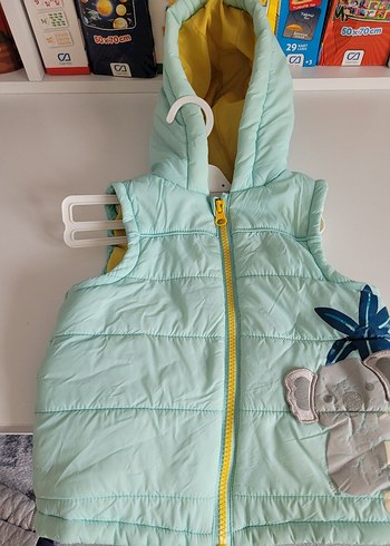 Unisex Mavi Nakışlı Fermuarlı Yelek - Görsel 3