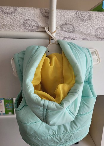 Unisex Mavi Nakışlı Fermuarlı Yelek - Görsel 2