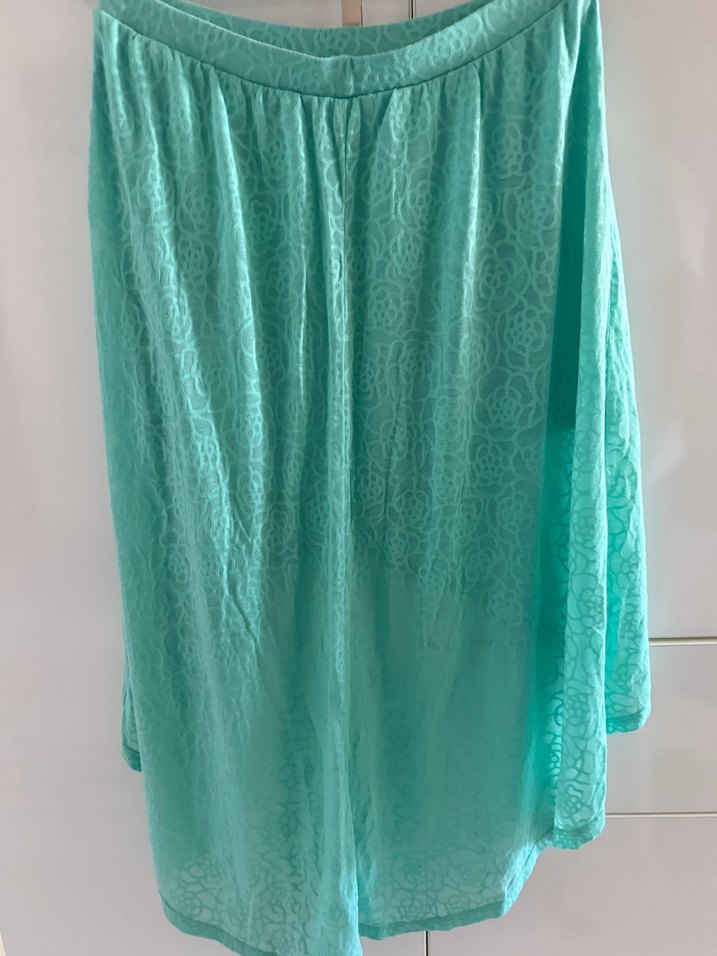 Turkuaz Midi Keten Salaş plaj eteği - Görsel 2