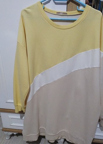Kadın Sarı Renkli Pamuklu Sweatshirt