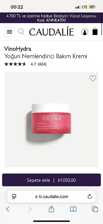 Caudalie yogun nemlendirici
