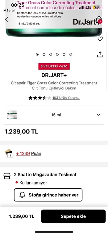 Sephora Dr jart cicapair krem