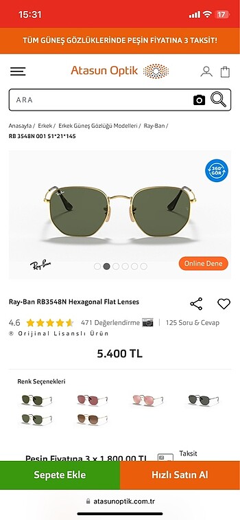  Beden RAYBAN GOLD