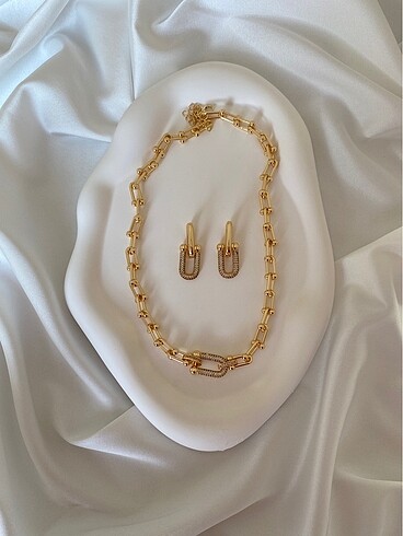Beden Tiffany kolye küpe set
