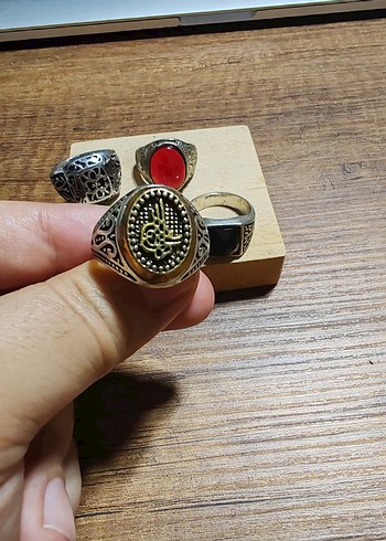 Erkek Vintage Çok Renkli Retro Yüzük Seti - Görsel 6