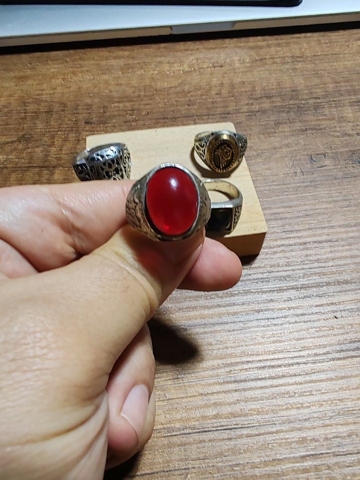 Erkek Vintage Çok Renkli Retro Yüzük Seti - Görsel 4