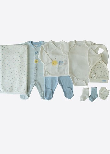 Organik New Dreams 10'lu Zıbın Set Mavi - Görsel 3