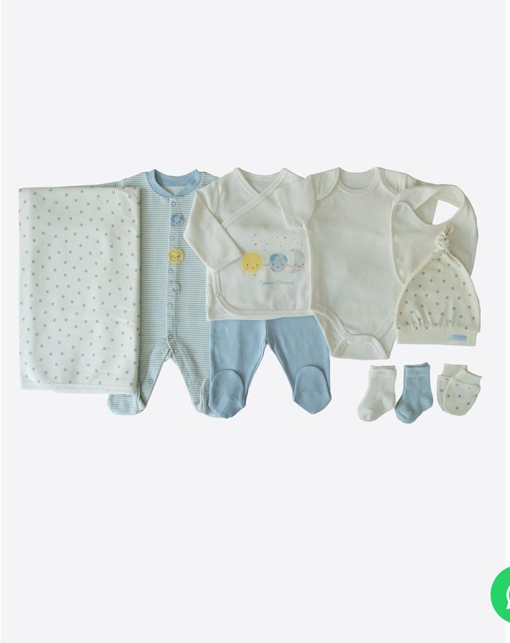 Organik New Dreams 10'lu Zıbın Set Mavi - Görsel 3